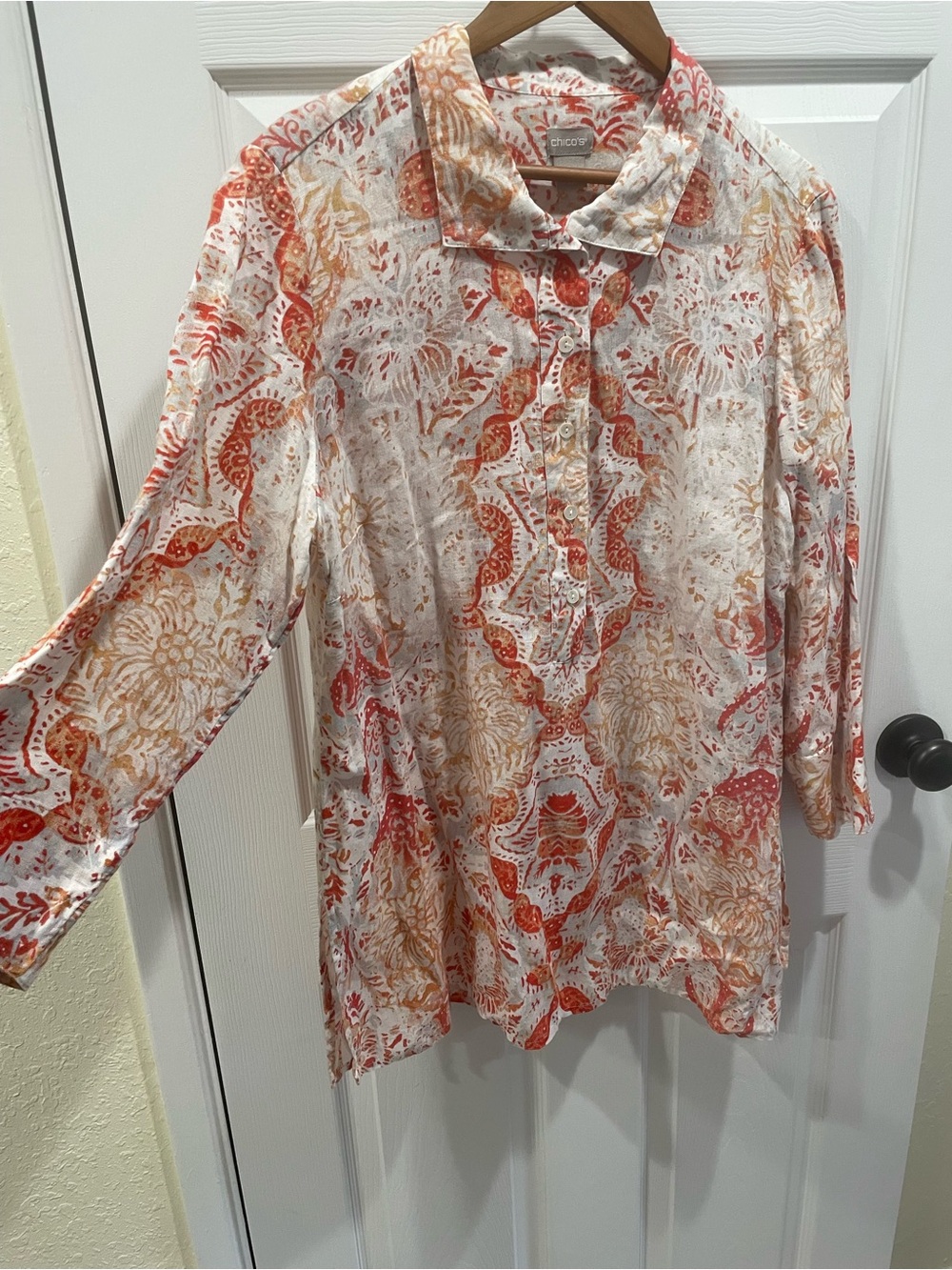 🍂 Chico’s Medallion Linen Tunic — Perfect Fall 2026 Transition Piece!